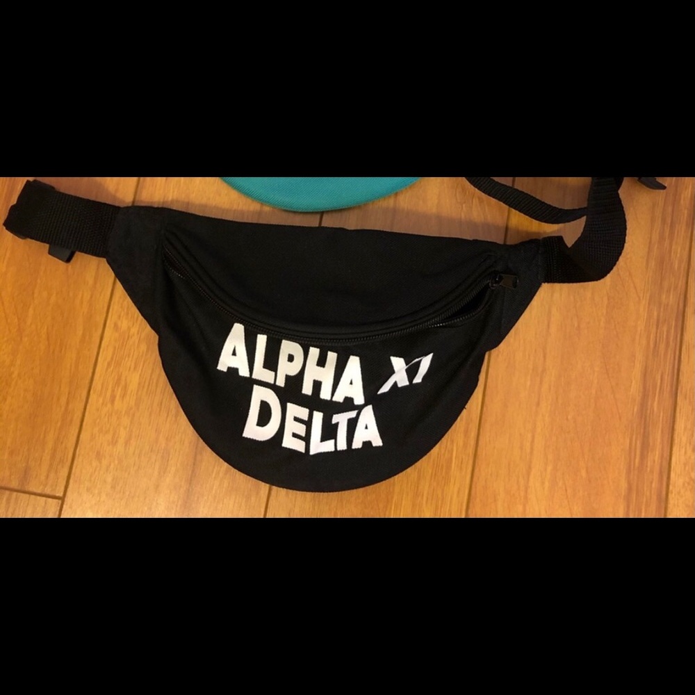 BLACK Alpha Xi Delta fanny pack